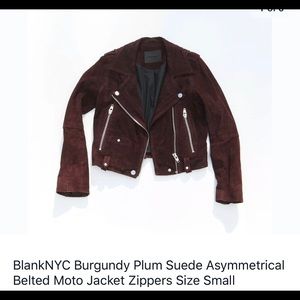 Blanknyc suede jacket burgundy